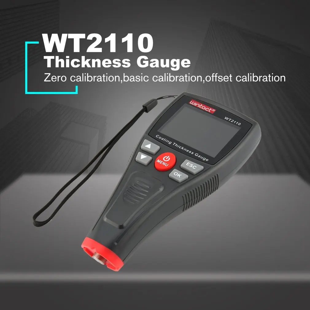 WINTACT WT2110 Mini Digital Coating Film Iron Thickness Gauge Car Meter Paint Painting Tester Handheld Testing Color LCD