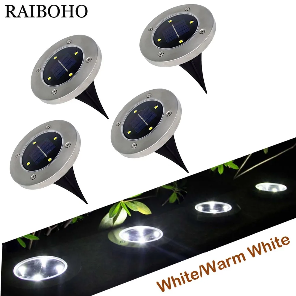 Goedkoop 4 stks partij 4 LED Solar Light Outdoor Grond waterbestendig Tuin Landschap Verlichting Werf Oprit Gazon Pathway Night Desk lamp