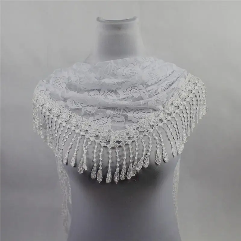  Fashion Women Lady Long Lace Rose Flower Triangular Mantilla Scarf Wrap Shawl women's scarves handkerchief hijab scarf 40MA0511
