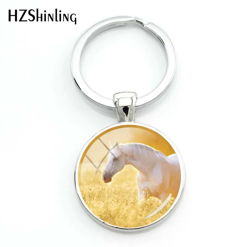 Модный брелок лошадь искусство лошадь фото бижутерия со стеклянными кабошонами ручной работы серебряный брелок дешево и высокое качество подарок - Цвет: 7