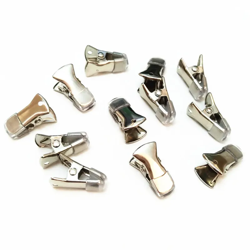 

New 12Pcs/lot Silver Plated Versatile for DIY Sweater Cardigan Clips with Rubber Cases Eyeglass ID Badges Jewelry Grip Hat Clip