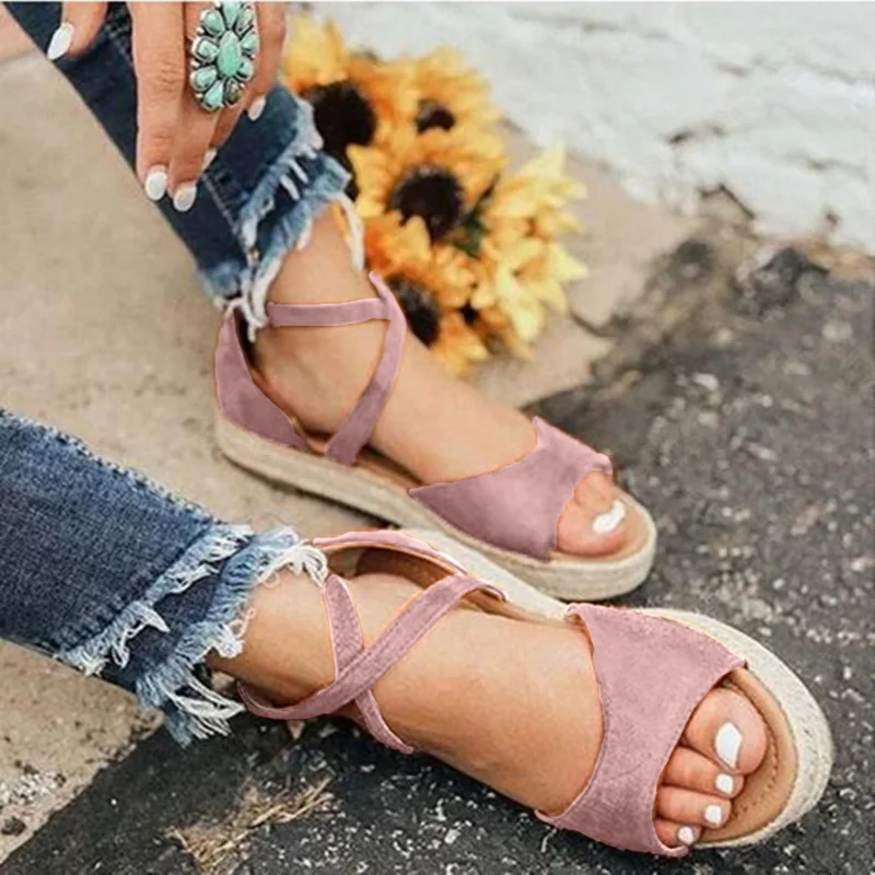 

HEFLASHOR 2019 Women Sandals Flat Peep Toe Design Roman Sandals Women Flat Shoes Summer Beach Ladies Shoes Sandals