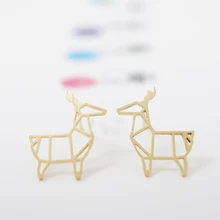 Jisensp модные серьги милые дикие оригами серьги-гвоздики в виде оленя для женщин Необычные Pendientes серьги-капельки в форме животных набор