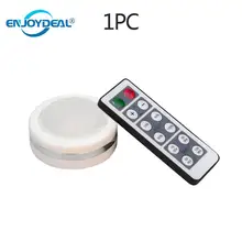 Под светодиодное освещение шкафа цветовая температура 4000K светодиодный светильник шайбы с дистанционным управлением с регулируемой яркостью для прилавка, полка мебельный светильник s