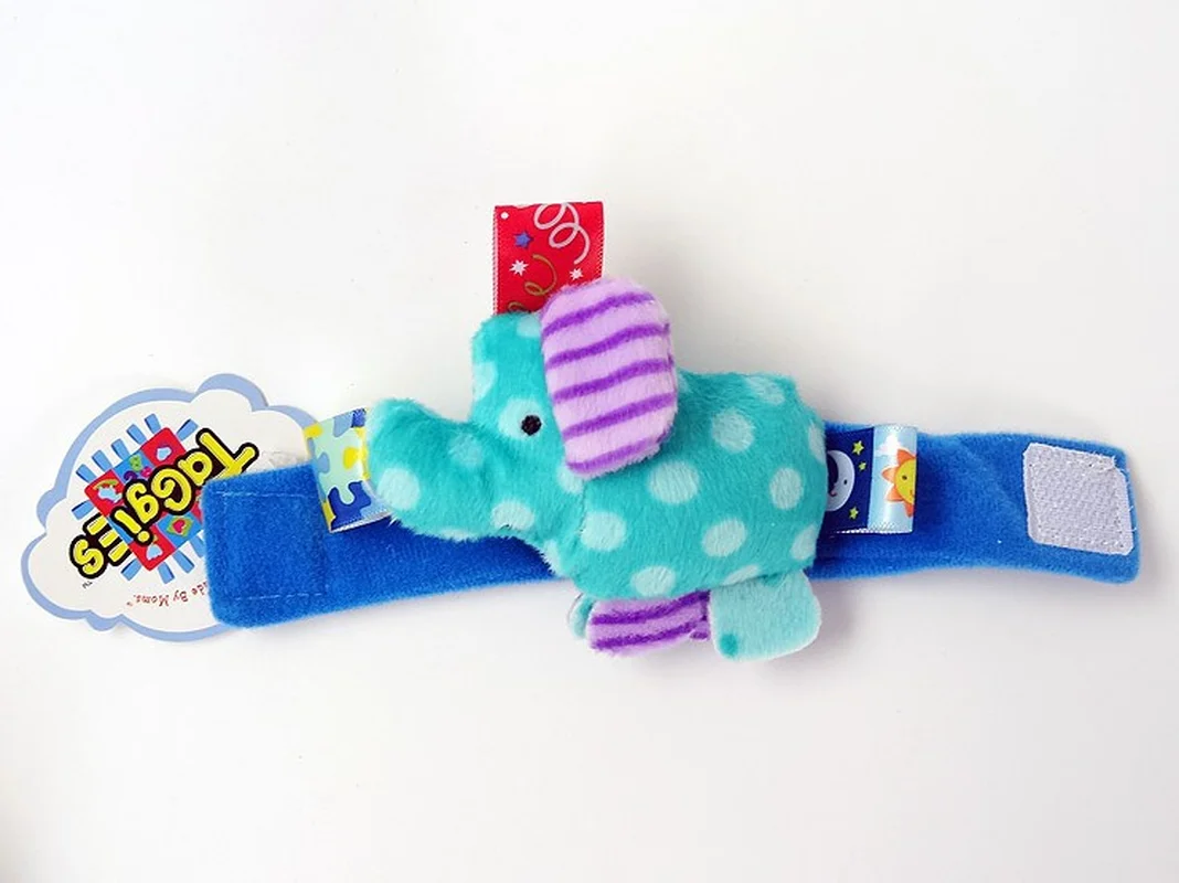 2018 Cartoon Animal Baby Rattle Watch band Toys Soft Stuffed Lion Elephant Hippo Plush Doll Appease Companionship Children Gift