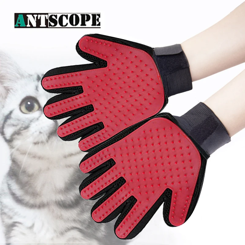 

Antscope Deshedding Guante Silicona Pet Grooming Guantes Fingers Palm Pet Glove Perro Gato Cepillo Deshedding Mascotas Cepillo