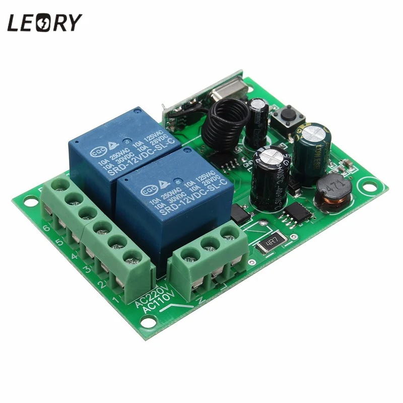 

Smart Home 2 Ch Wireless Relay RF Remote Control Switch Transmitter DC 12V 220V 10A 315 /433MHz Heterodyne Receiver Best Price