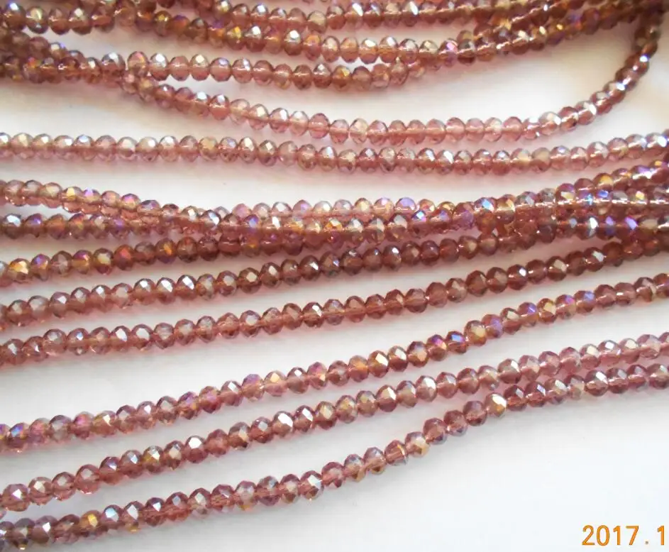 

Purple Red AB Color 3*4mm 145pcs Rondelle Austria faceted Crystal Glass Beads Loose Spacer Round Bead for Jewelry Making