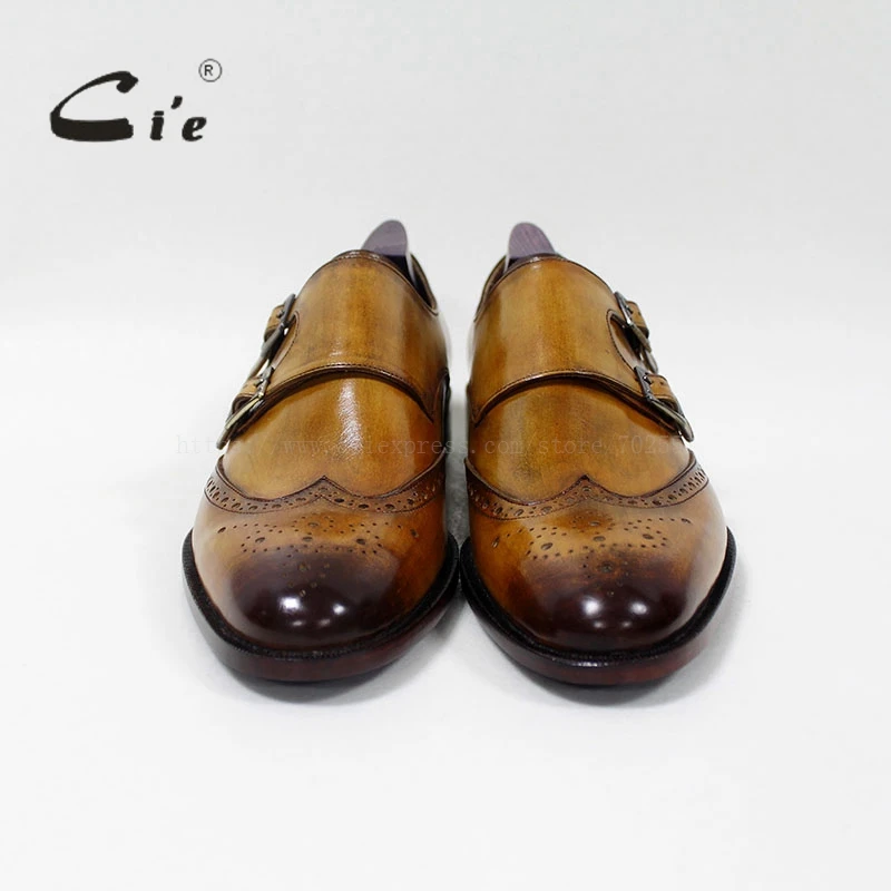 Cie Wingtips медальон ручной работы мужская обувь из телячьей кожи с двумя ремешками