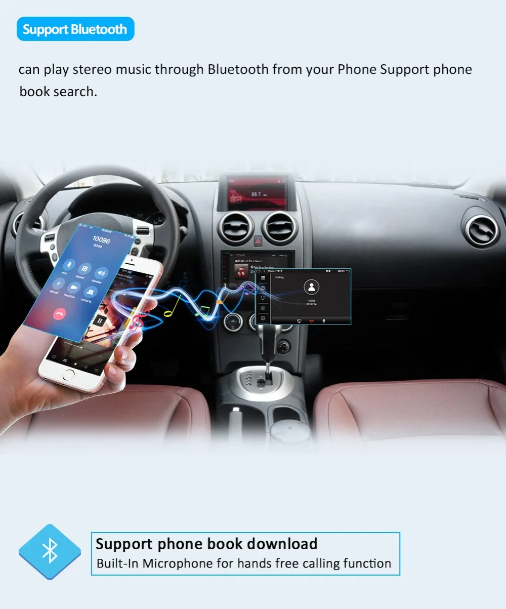 Best 6.2" 2 din car radio Full touch screen 8 Core Android 9.0 Support 4G Network Car GPS 2 din Universal car radio cassette recorder 6