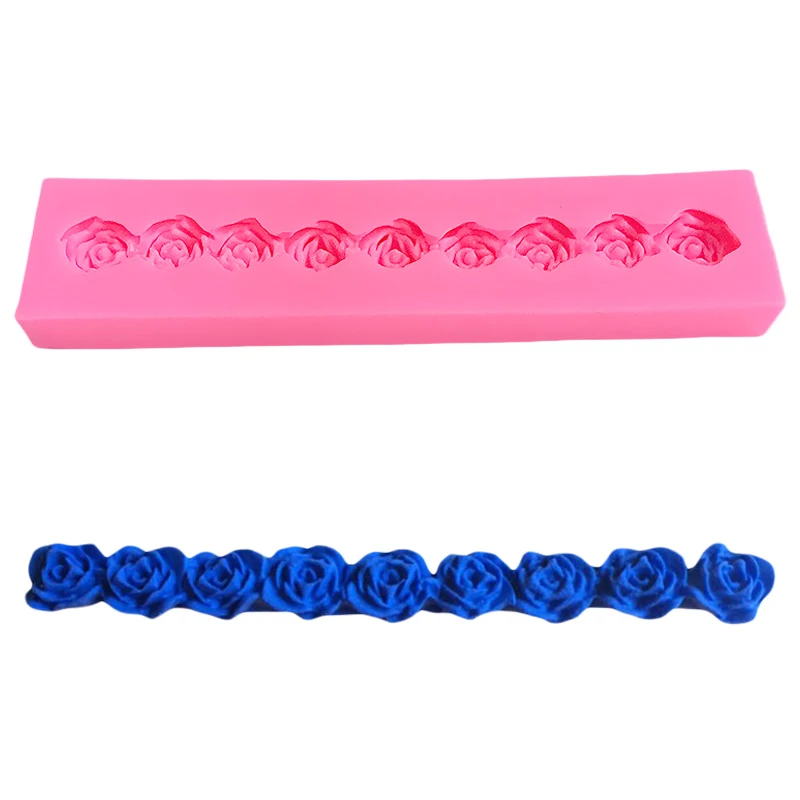 

Long Strip Roses Flowers Chocolate Wedding Fondant Cake Decorating Tools Silicone Mold Clay Pastry Molds Fondant Baking Cake Diy
