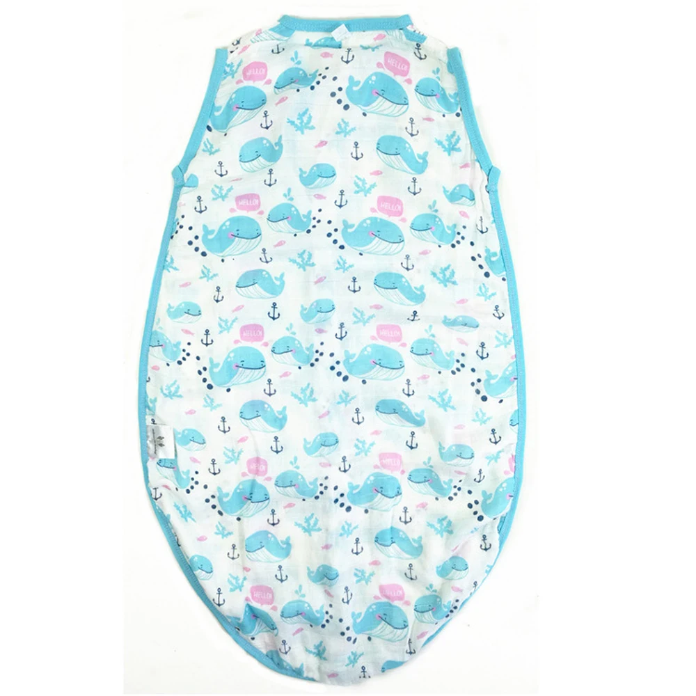 Без рукавов для малышей спальный мешок для новорожденных хлопок, бамбук SleepSack SummerCartoon тонкие новорожденных Sleepware детская одежда Анти Удар QuiltZ065
