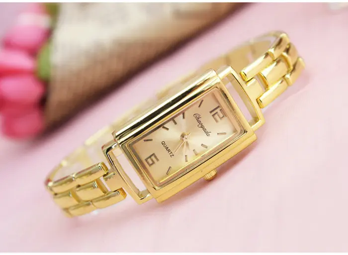 Смешанные оптом 1 шт./партия различные серебряные и золотые женские часы из нержавеющей стали Кварцевые наручные часы с покрытием подарок JBT - Цвет: gold