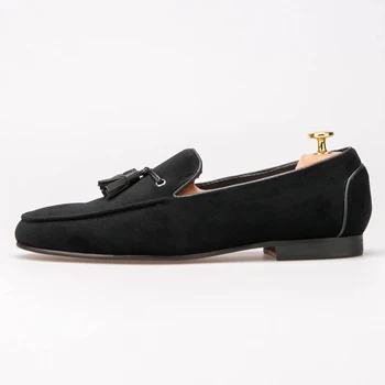 

Cotton Men Shoes With Leather Tassels Men Loafers Men Wedding and Party Shoe mens dress shoes