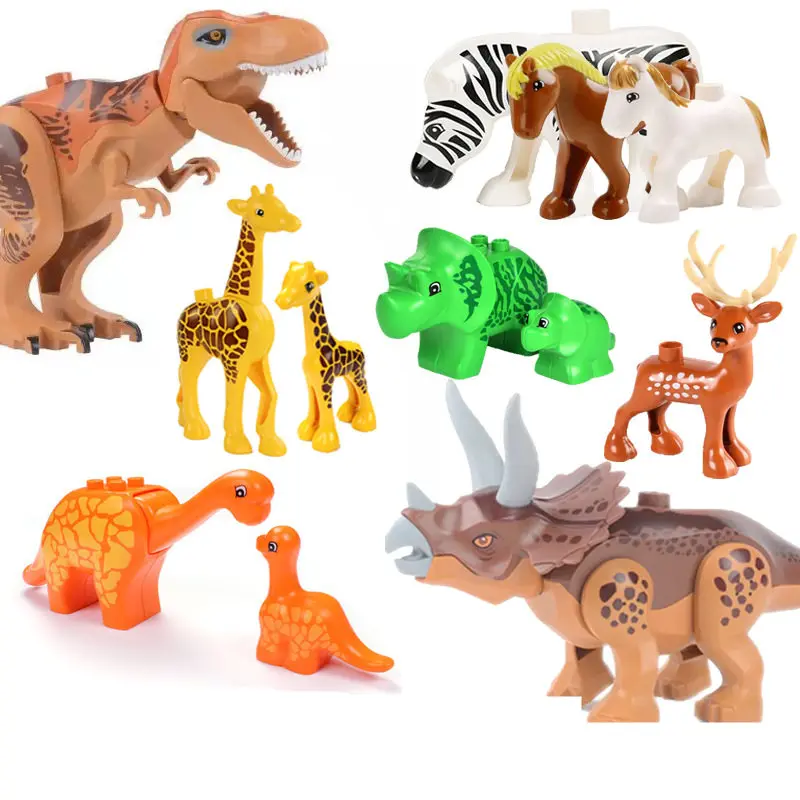 Legoingly Duplo динозавры парк Tyrannosaurus Rex одной продажи детские комплекты модель здания