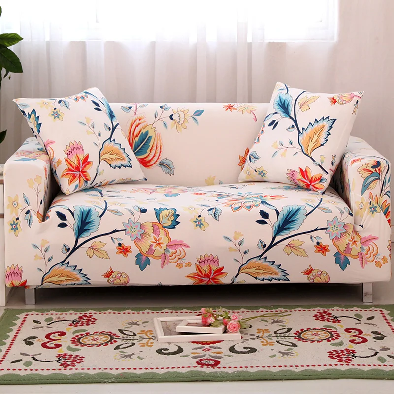 Monstera Floral Printing Elastic Spandex Slipcovers
