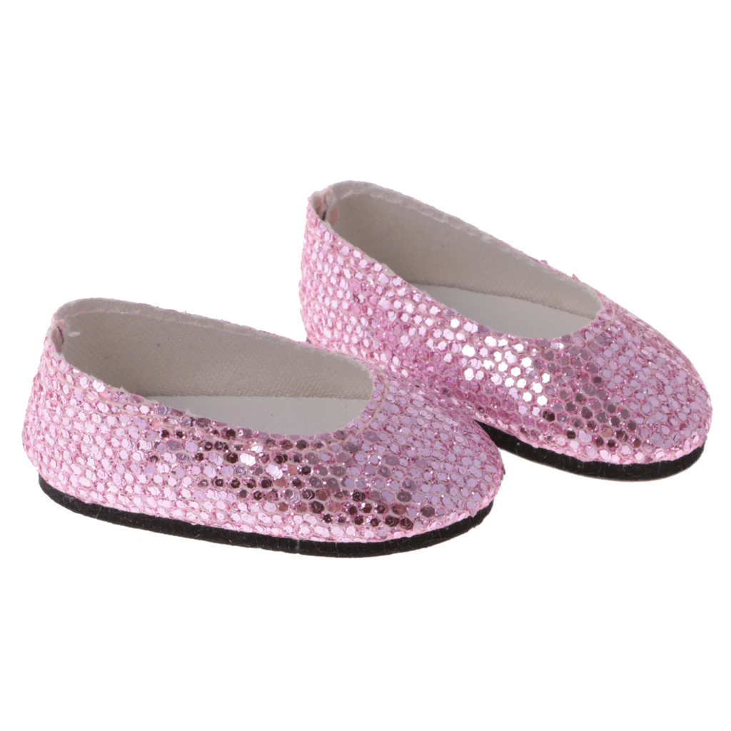 1 Pair Glitter Sequins Dress Shoes for 14\`\`   Wellie Wisher Doll  Clothes Accessories