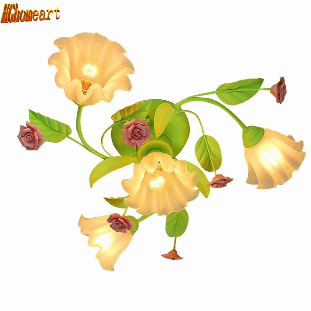 

HGhomeart Stylish Roses E27 LED Lights Ceiling Fixture Home Lighting Chinese Ceiling Light Modern Lighting Vintage Ceiling Lamp