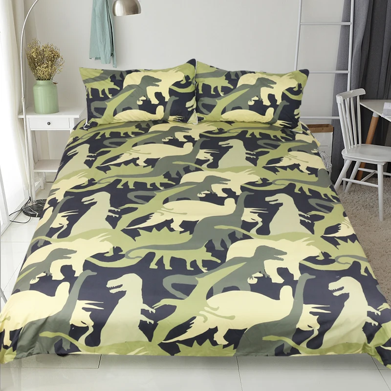 Beddingoutlet Dinosaur Troops Bedding Set Queen Size Duvet Cover Beddingoutlet Dinosaur Troops Bedding Set Queen Size Duvet Cover Animal Camouflage Print Bedspreads For Kids Bed 3pcs In Sets From Home