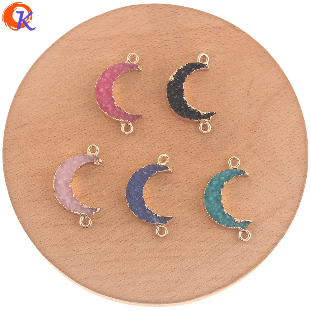 

Cordial Design 50Pcs 15*28MM Jewelry Accessories/Hand Made/Resin Connectors/Moon Shape/DIY Earrings Making/Earring Findings