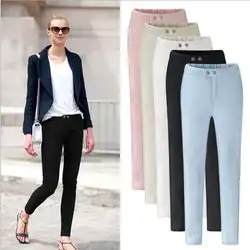 Для женщин длинные штаны Карамельный цвет обтягивающие леггинсы Тонкий стрейч карандаш брюки Famale осень, для женщин брюки