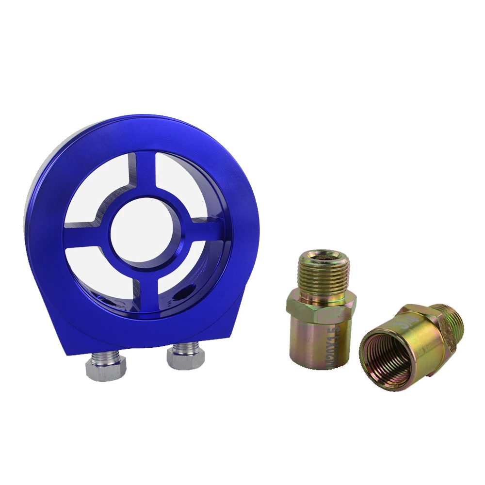 Алюминиевый M20X1.5 3/4-16 1/8 NPT гоночный масляный манометр масляный фильтр Сэндвич адаптер HT6722 - Цвет: Синий