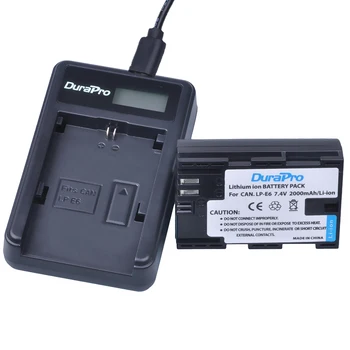 

DuraPro LP-E6 LP-E6N LP E6 Battery + LCD USB Charger For Canon EOS 5DS R Mark II 5D Mark III 6D 7D 60D 60Da 70D 80D DSLR EOS 5DS