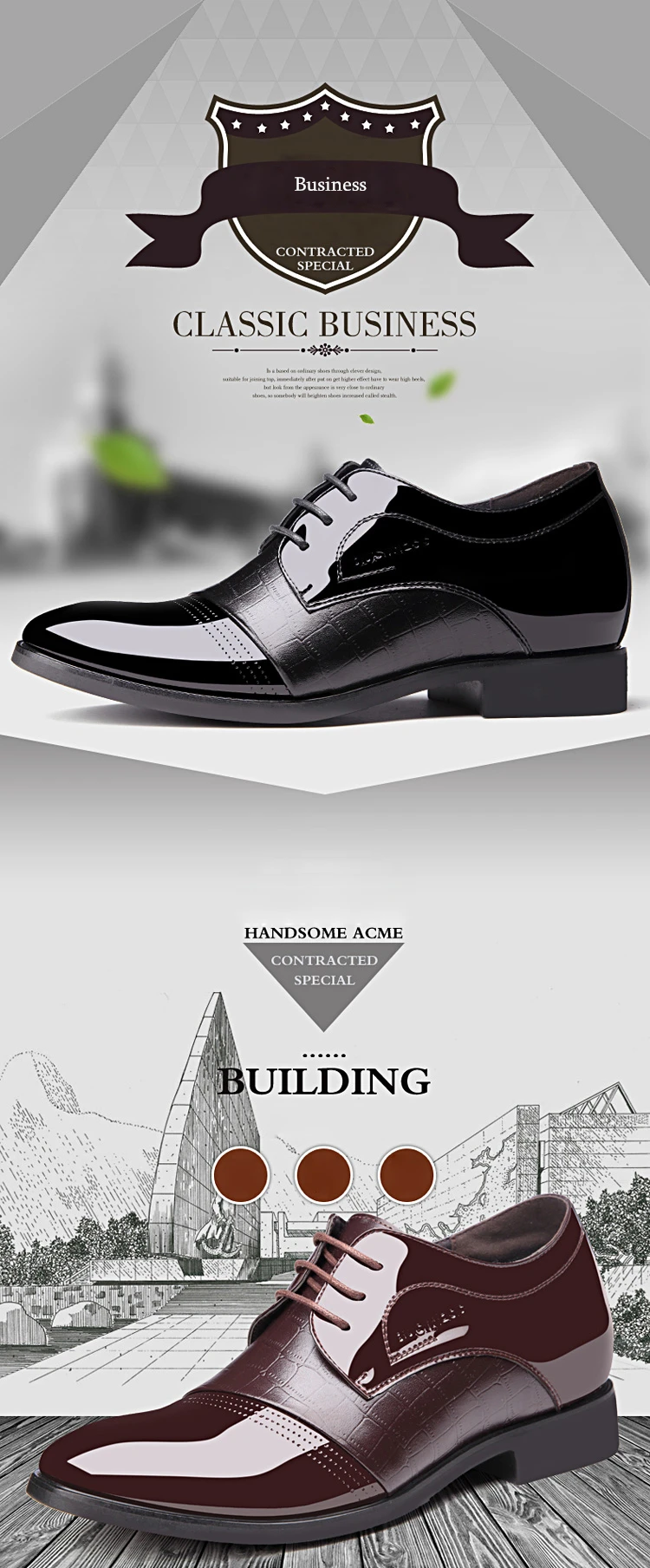 Misalwa/Мужские модельные туфли для зрелых мужчин, визуально увеличивающие рост, официальная обувь 2019, свадебные офисные туфли-оксфорды