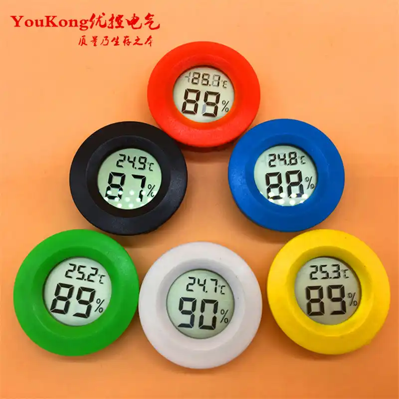 Новый Roundish Мини цифровой сигары гигрометр термометр круглое лицо|hygrometer