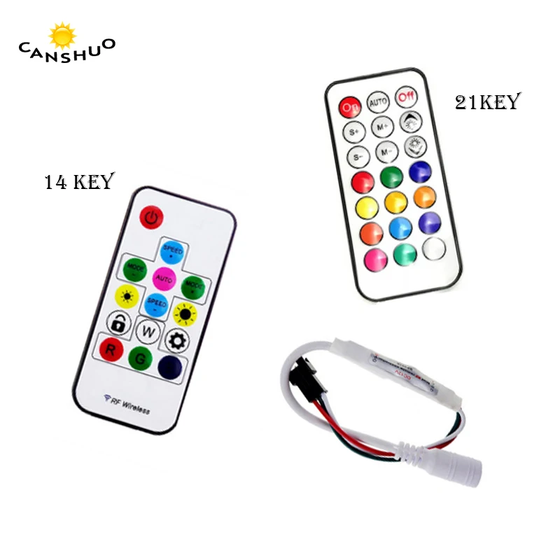 

Mini RF 14key 21key mini little led pixel strip light controller for WS2811 SK6812 WS2812B 6803 1903 with remote controller