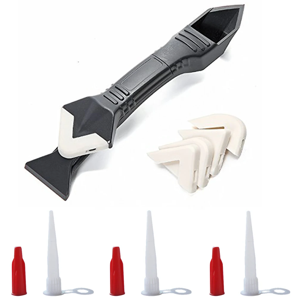 Free Shipping 1set per Order Caulking Sealant Finishing Tool silicone Trowel and 3sets Nozzles