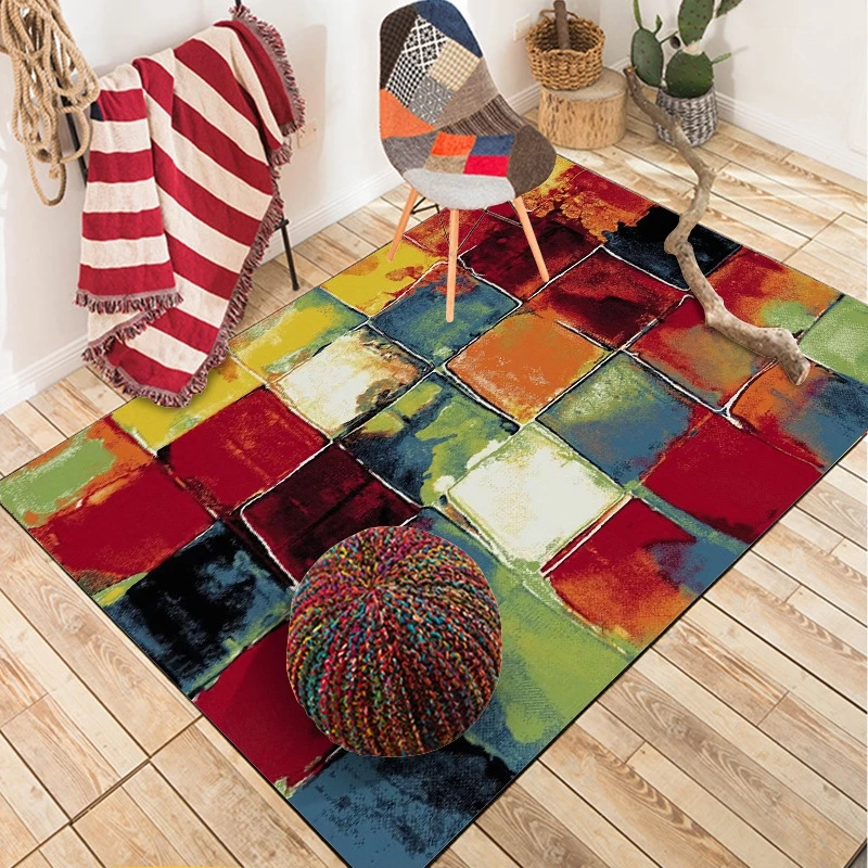 Fashion Modern Carpets Area Rugs Living Room Colorful Abstract Geometric Oil Painting Sofa Table Decoration Non Slip Floor Mats Carpet Aliexpress