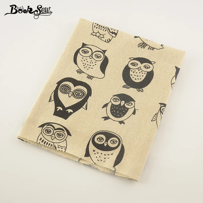 Booksew хлопок белье Ткань Совы Стиль Текстиль для дома Вышивание Материал tissu для сумка Скатерти Шторы украшения ZAKKA