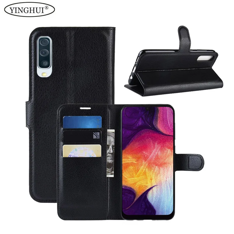 

For Samsung Galaxy A50 Case Flip PU Leather Phone Stand Cases For Samsung Galaxy A50 Soft Silicon Back Cover