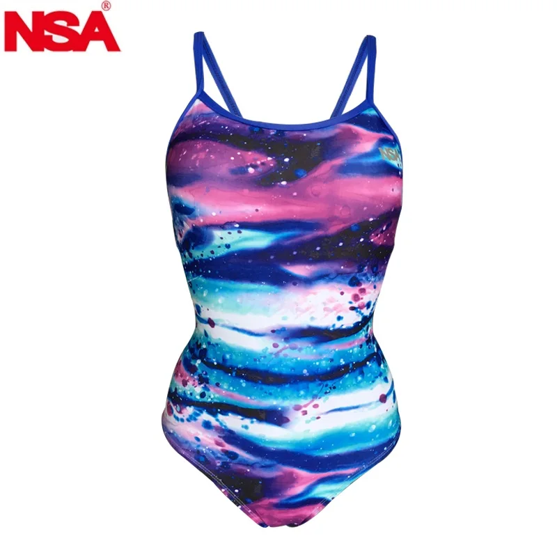 NSA 2018 swimwear professional women's one piece competition girls training swimsuit waterproof