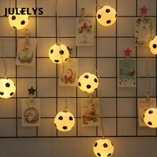 JULELYS AA батарея гирлянда на батарейках футбол светодиодный гирлянды украшения для вечерние на день рождения Рождество сказочные огни