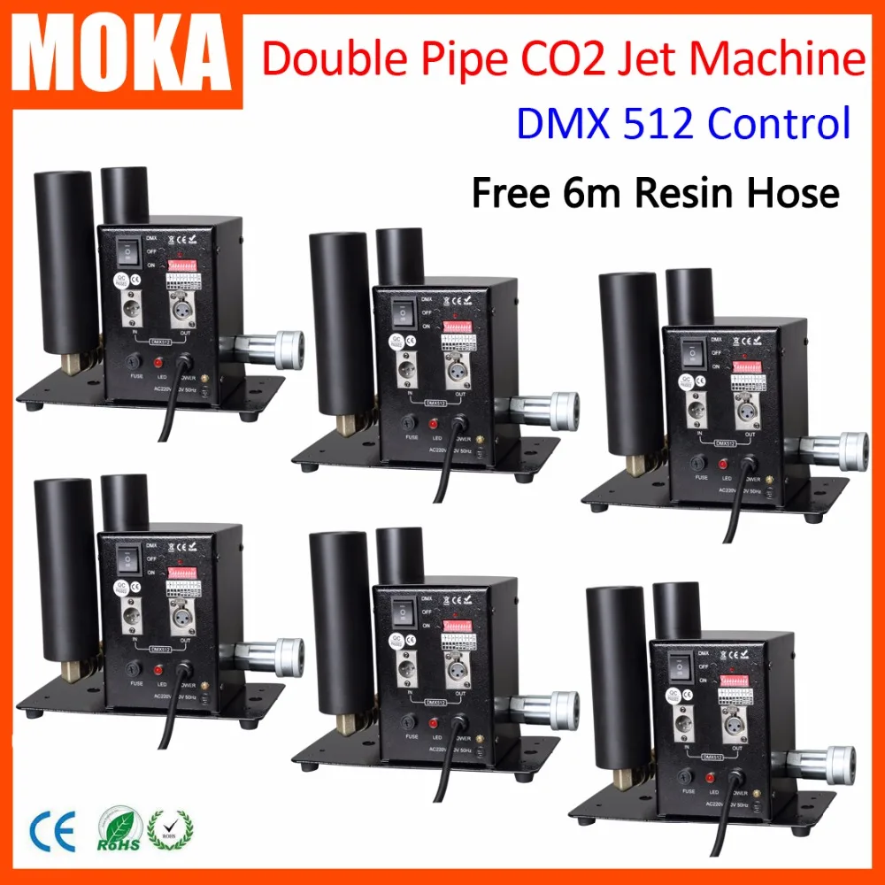 

6 Pcs/lot Stage Effect TWO Pipe CO2 Jet Machine / CO2 Column 90V-240V CO2 Cryo for Stage Amazing Show