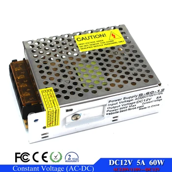 

power supply 12V 5A 60W Voltage Transformer 100V-240V AC to DC12v Led Driver for Strip Control Switch Display lamp