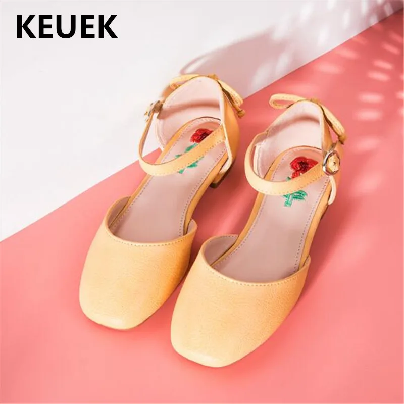 

New Kids Shoes Girls Spring/Summer Leather Shoes Children Toddler Comfortable High-heeled Princess Toddler Performance Shoes 018