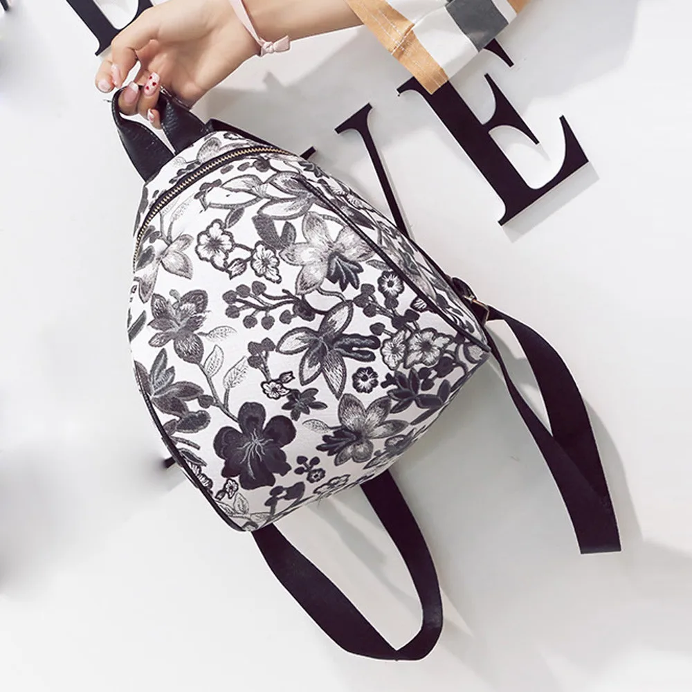 Женский винтажный вышитый этнический холщовый рюкзак дорожный рюкзак с цветочным орнаментом, сшитая сумка-ведро T624