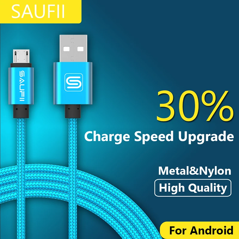 Saufii Micro USB кабель быстрой зарядки мобильного телефона Andriod Кабель адаптер 5V2A 1 м USB