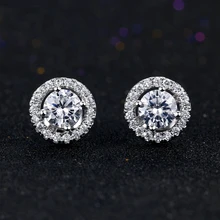 Романтические ювелирные изделия серьги-гвоздики для свадьбы элегантный серебристый цвет ААА кубический цирконий камень серьги подарки аксессуары