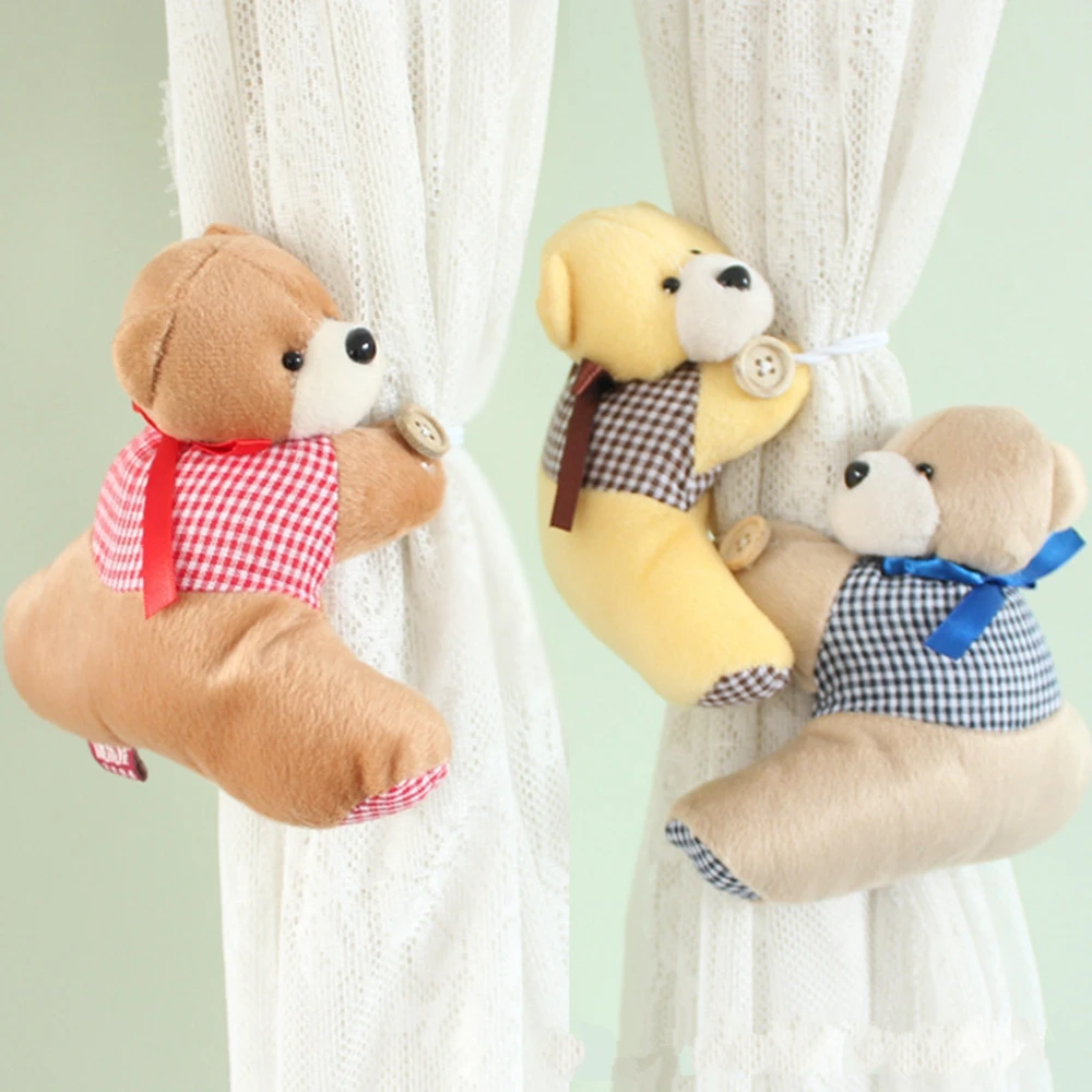 

1 pair 4 Colors Hook Fastener Bears Toys Winne Window Curtain Holder Tieback Buckle Clamp Free Shipping
