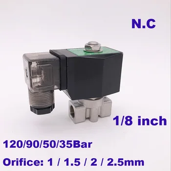 

0-90/50/35bar 2 way high pressure solenoid valve 1/8" BSP 12V 24V DC AC110V 220V normal close stainless steel water valve