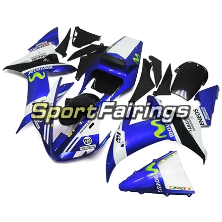 Выполните Обтекатели для Yamaha YZF R1 02 03 YZF-R1 2002 2003 ABS пластиковые детали для мотоцикла сине-белые капоты