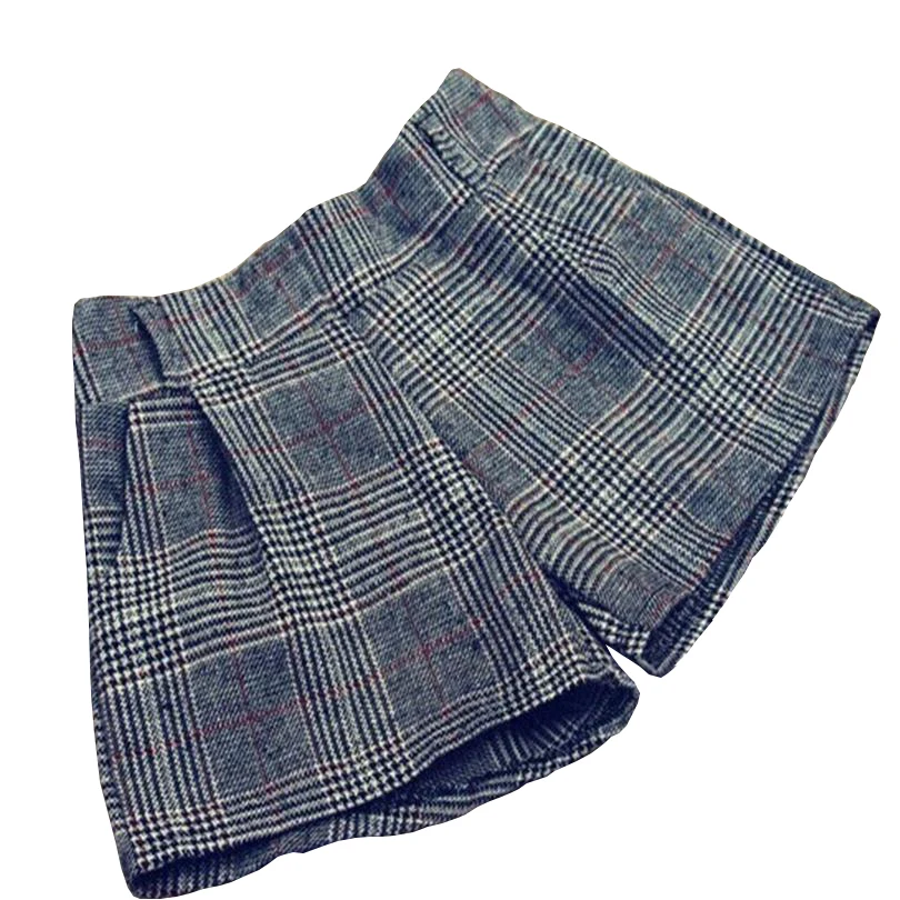

Women Winter Shorts New Hot Autumn Plaid Shorts New Women's Slim Fashion Color Lady Warm Woolen Plus Size Cotton Casual Shorts