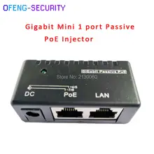 30 pçs/lote POE Injector PoE Power supply Mini 1 portas Gigabit Passive POE DC Injector Para A Câmera IP LAN RJ-45 rede