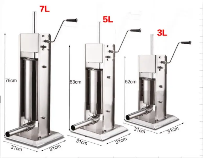 Ручной вертикальный колбасный шприц наполнитель для коммерческого использования из нержавеющей стали колбаса машина для наполнения колбасы