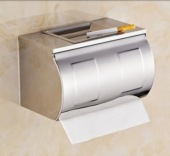 Chrome paper holder bathroom tissue box stainless steel waterproof