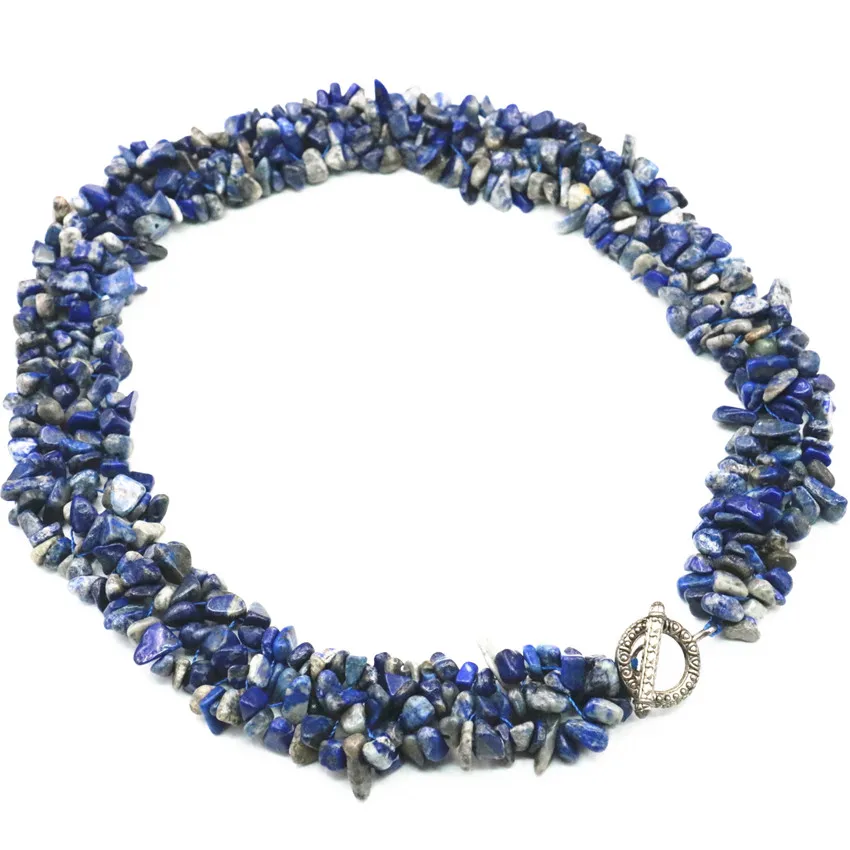 7 видов натуральный камень цепочка на шею коралловый авантюрин оболочки turquoиз агатов ляпис-лазурь бусины из каменной крошки ожерелье 1" A647 - Окраска металла: blue lapis lazuli